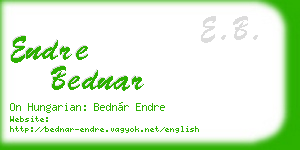 endre bednar business card