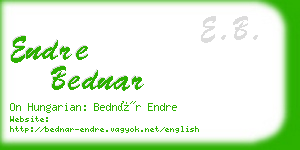 endre bednar business card